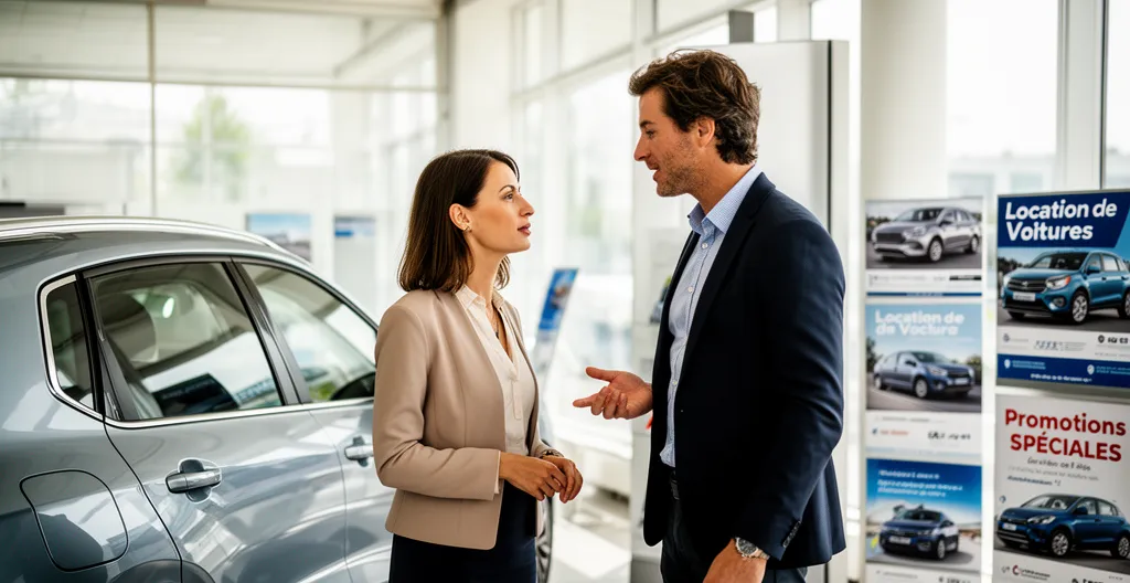 Agent de location effectuant un état des lieux avec un client lors de la restitution